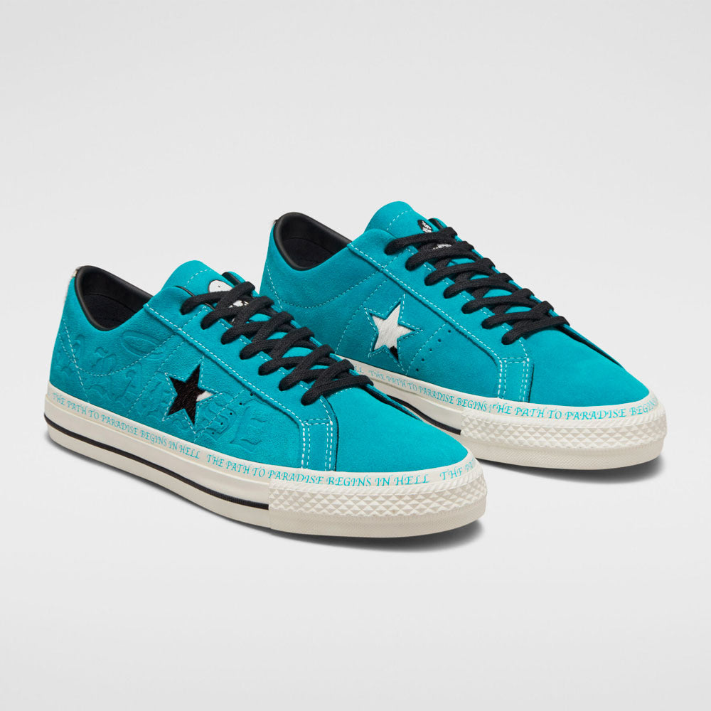 CONS by CONVERSE x PARADISE NYC - ONE STAR PRO OX - RAPID TEAL BLACK EGRET