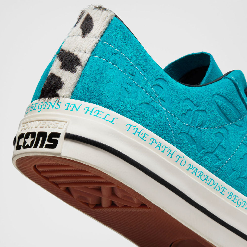 CONS by CONVERSE x PARADISE NYC - ONE STAR PRO OX - RAPID TEAL BLACK EGRET
