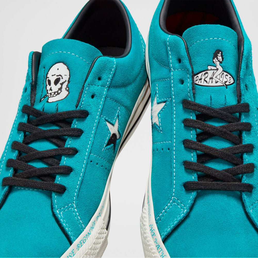 CONS by CONVERSE x PARADISE NYC - ONE STAR PRO OX - RAPID TEAL BLACK EGRET