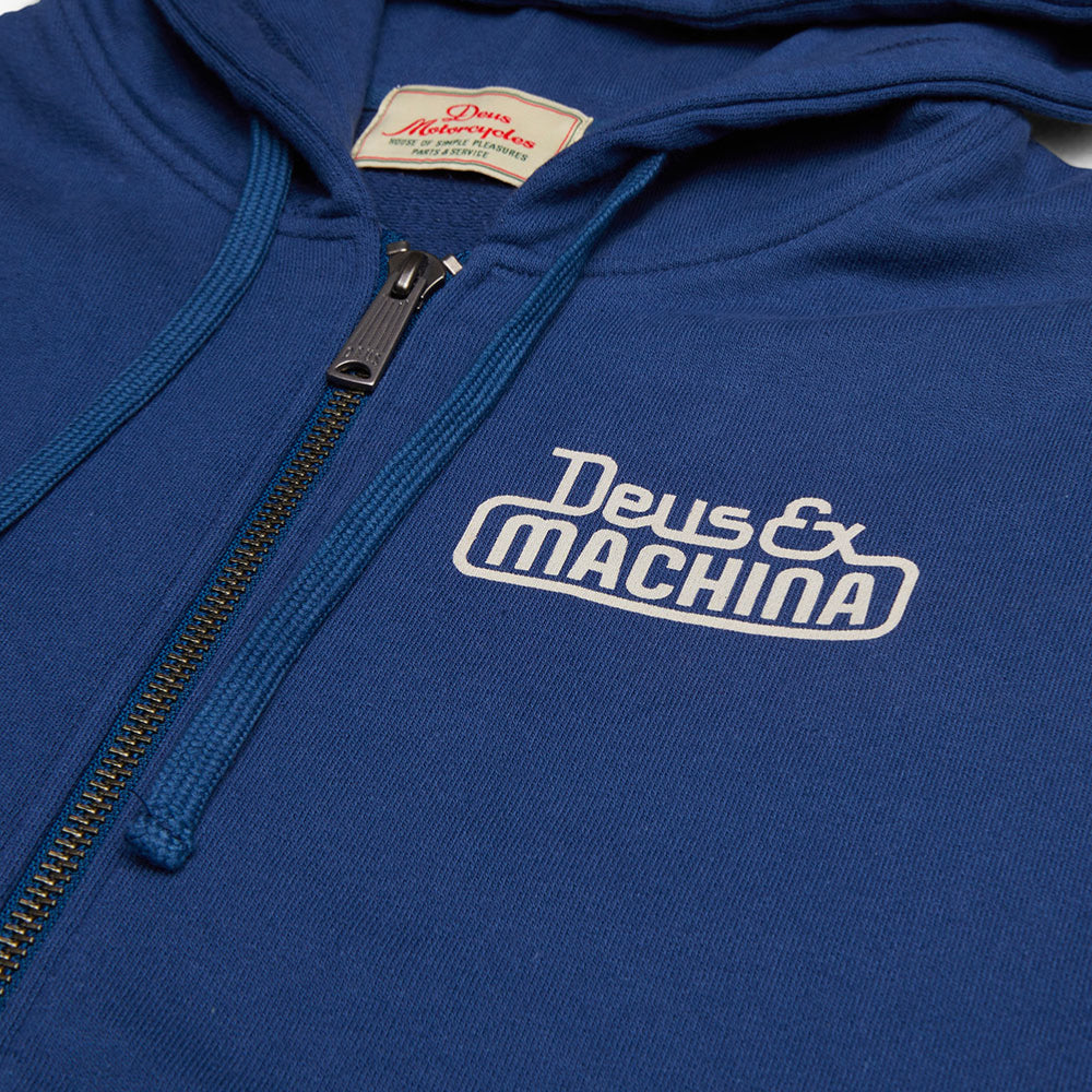 DEUS EX MACHINA - EGG & BEANS ZIP HOODIE - ENSIGN BLUE