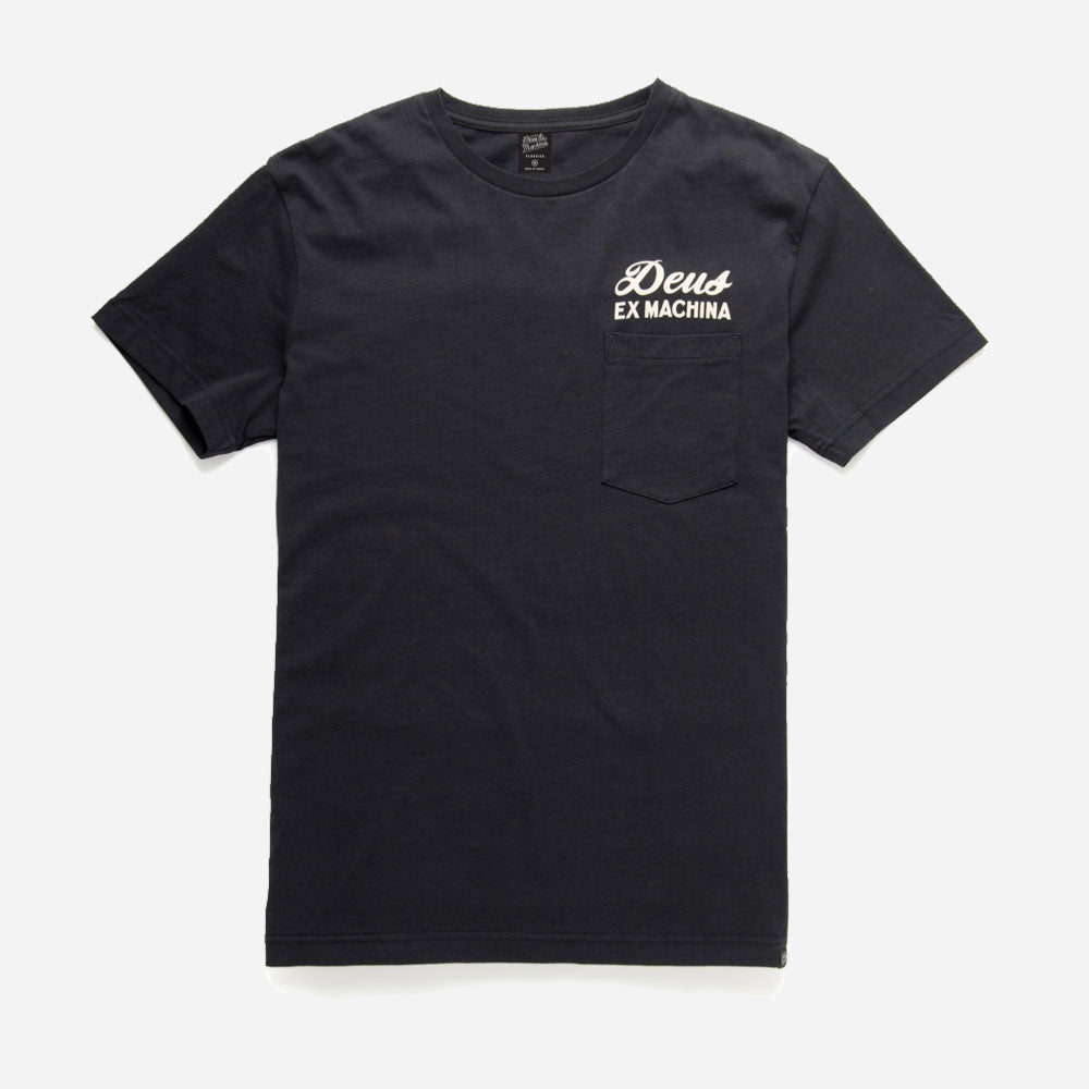 DEUS EX MACHINA - BIARRITZ ADDRESS POCKET TEE - Black
