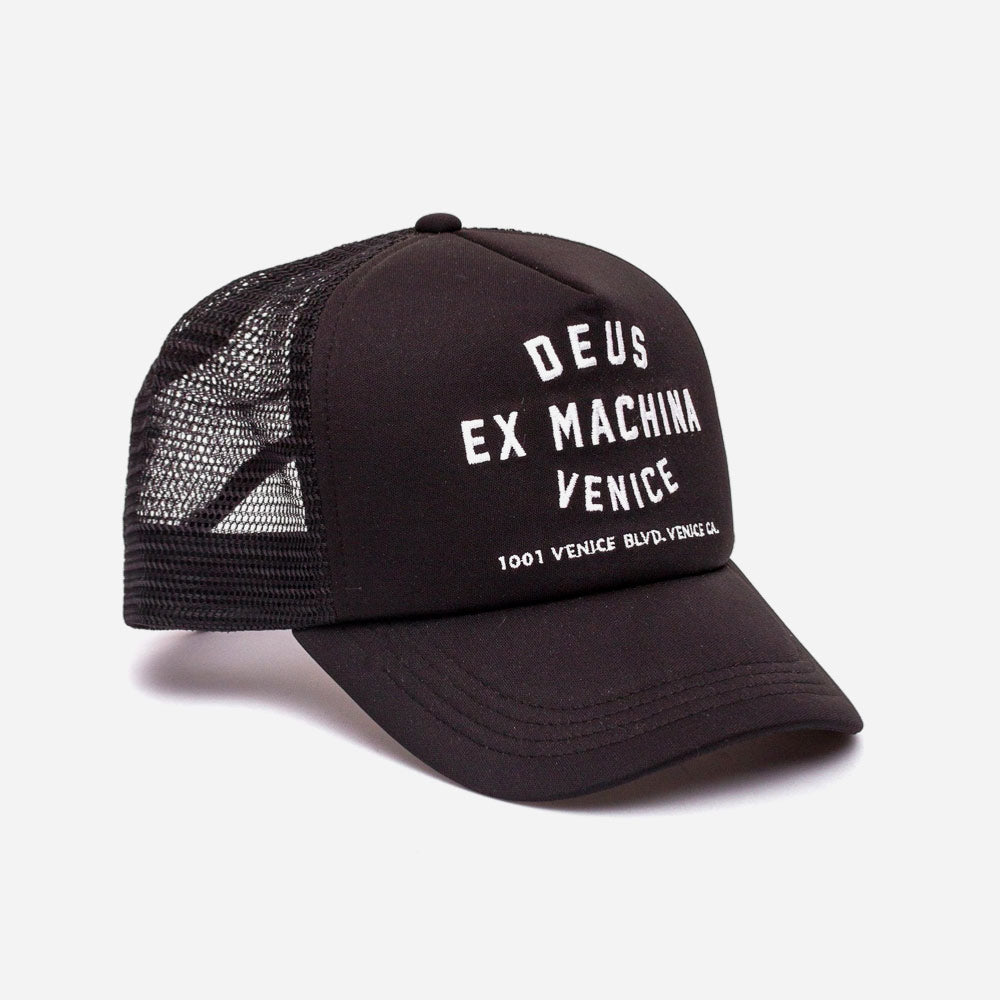 Deus ex Machina Venice Address Trucker - Black