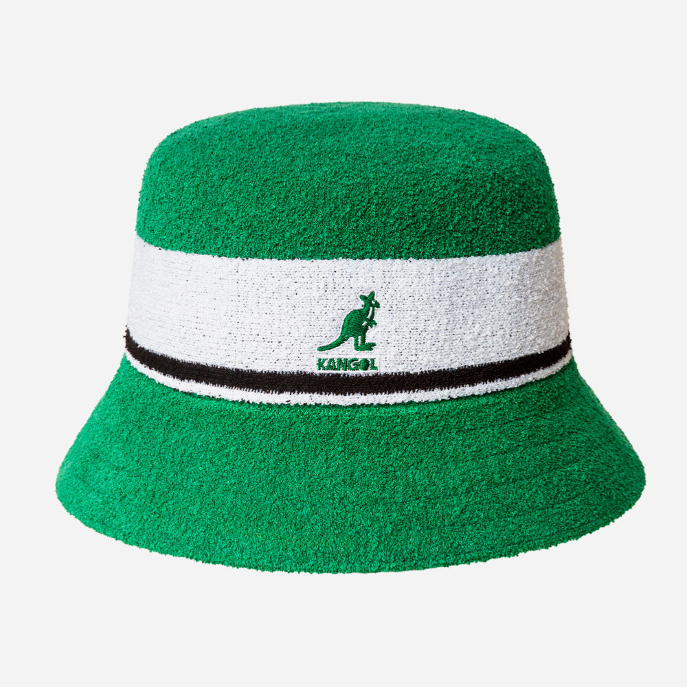KANGOL - BERMUDA STRIPE BUCKET - Turf Green