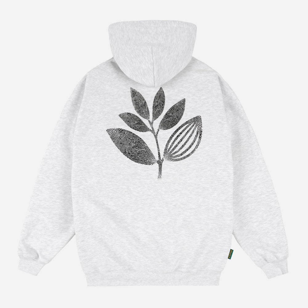 MAGENTA - FINGERPRINT PLANT HOODIE - ASH