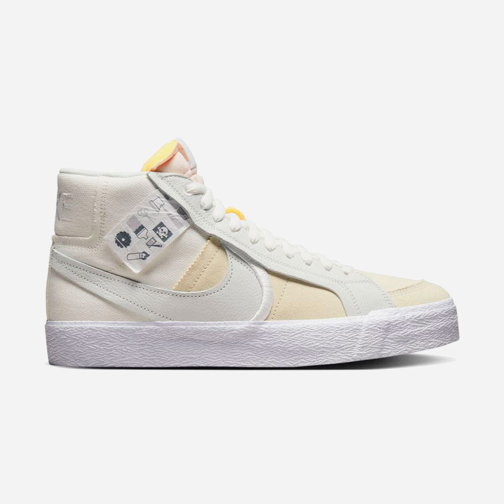 NIKE SB - ZOOM BLAZER MID PREMIUM "WARNING LABEL" - SUMMIT WHITE SUMMIT WHITE
