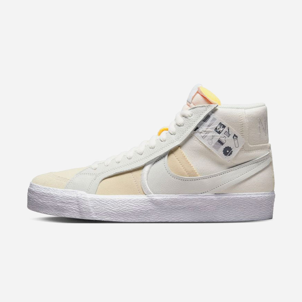NIKE SB - ZOOM BLAZER MID PREMIUM "WARNING LABEL" - SUMMIT WHITE SUMMIT WHITE