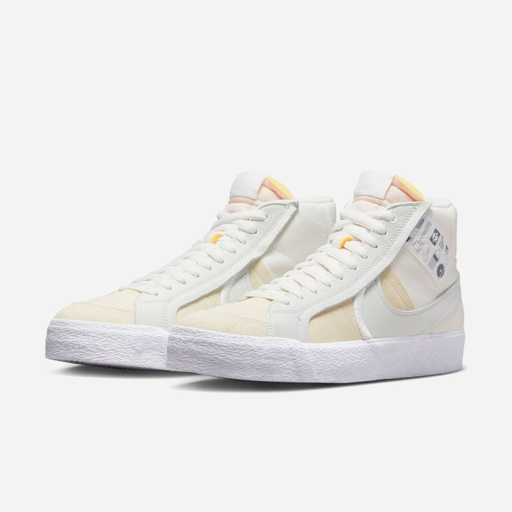 NIKE SB - ZOOM BLAZER MID PREMIUM "WARNING LABEL" - SUMMIT WHITE SUMMIT WHITE