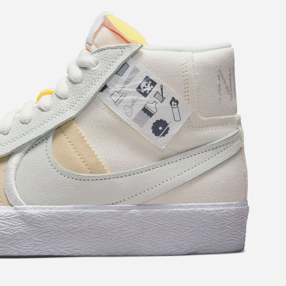 NIKE SB - ZOOM BLAZER MID PREMIUM "WARNING LABEL" - SUMMIT WHITE SUMMIT WHITE