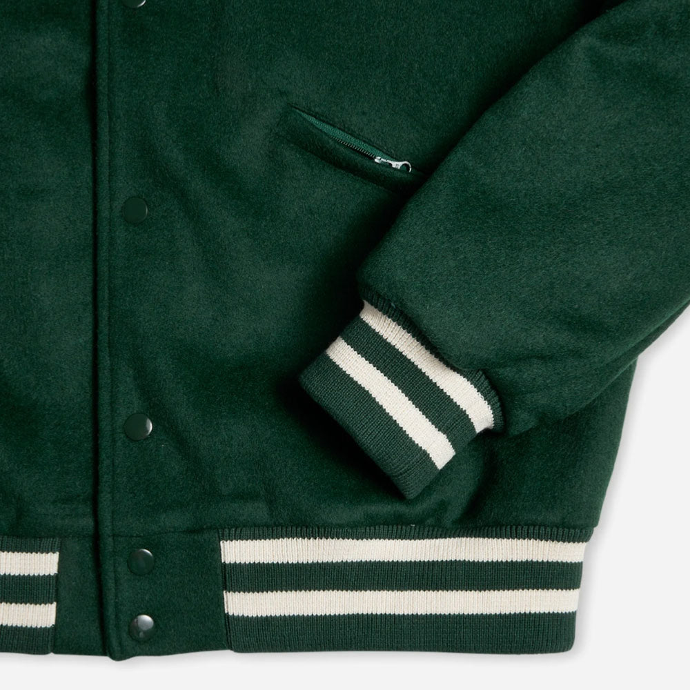 PARRA - CLOUDY STAR VARSITY JACKET - Pine green