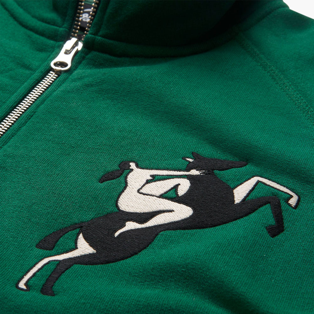 Parra - Life Experience Half Zip Sweatshirt - Pine Green
