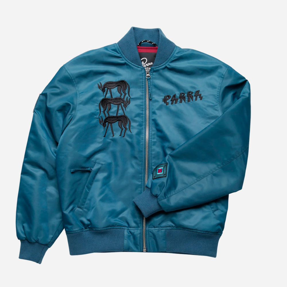 PARRA - STACKED PETS VARSITY JACKET - Teal