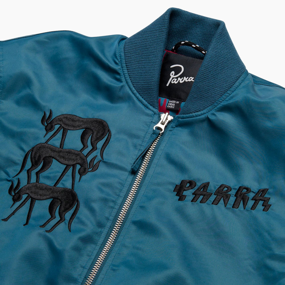 PARRA - STACKED PETS VARSITY JACKET - Teal