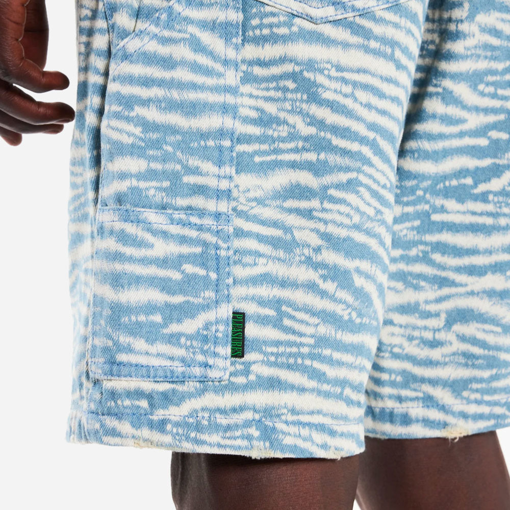 PLEASURES - SATURN DENIM SHORTS - Blue