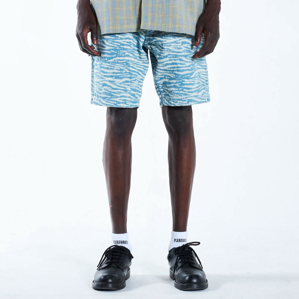 PLEASURES - SATURN DENIM SHORTS - Blue