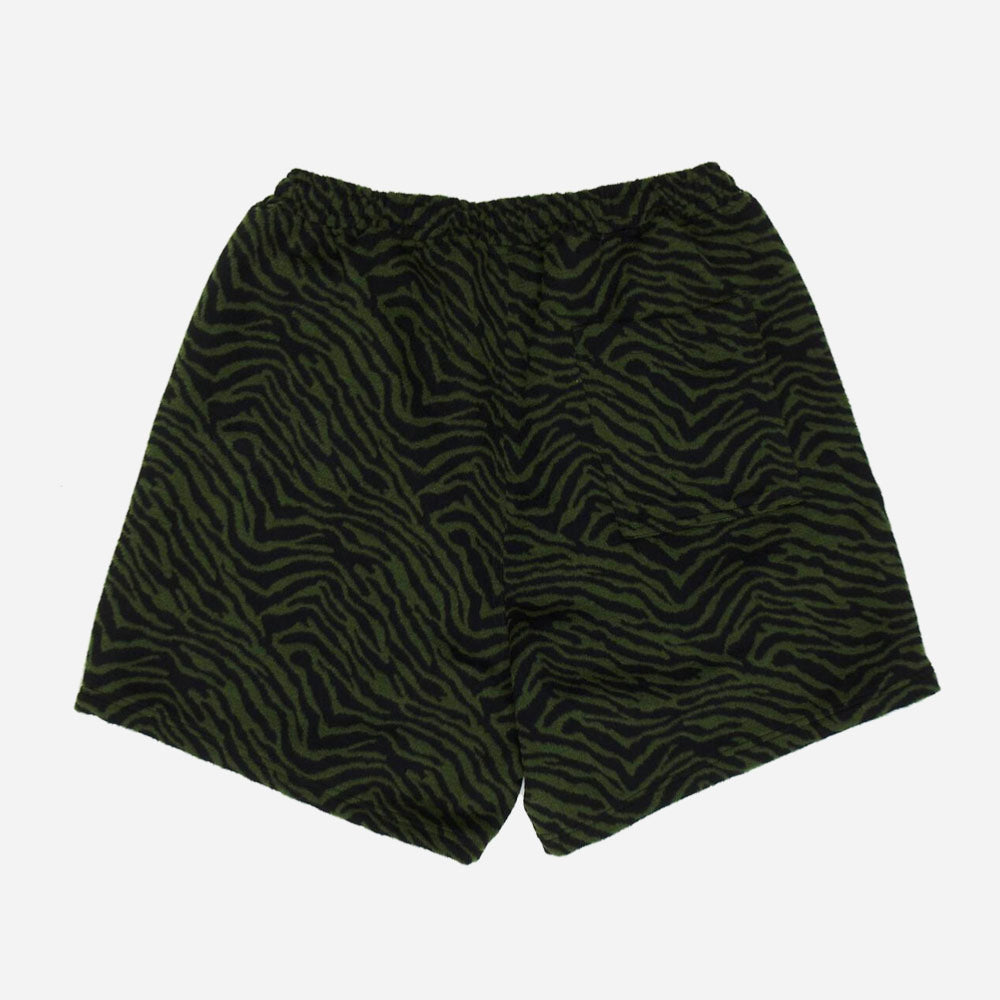 PLEASURES - Fuzzy Stripe Shorts - Green Breaker Breaker