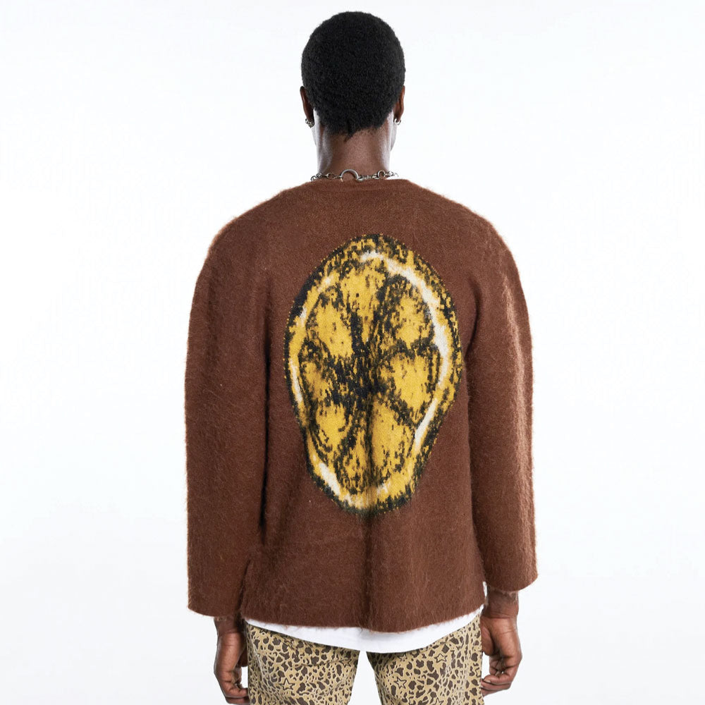 PLEASURES - JUICY CARDIGAN - BROWN