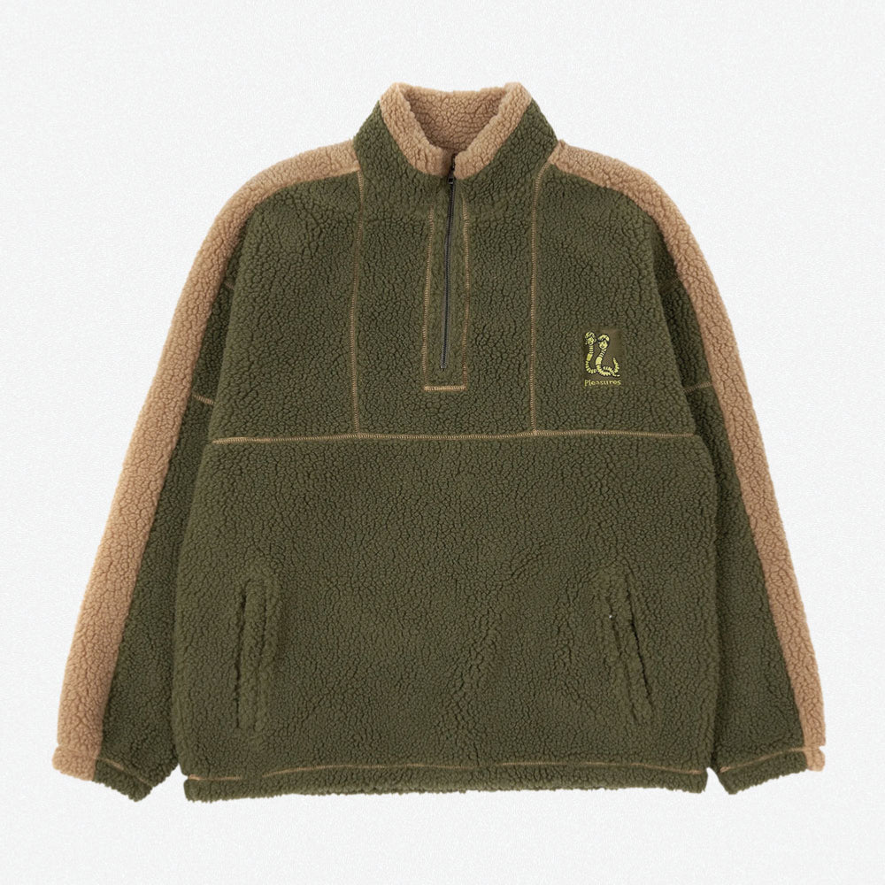 PLEASURES - REWIND QUARTER ZIP - GREEN