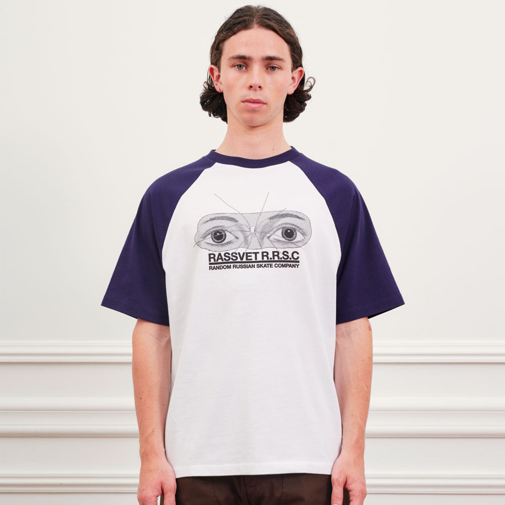 RASSVET - MEN EYES TSHIRT KNIT - Blue White