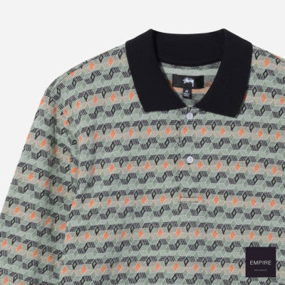 Study Diamond Pattern Polo Olive