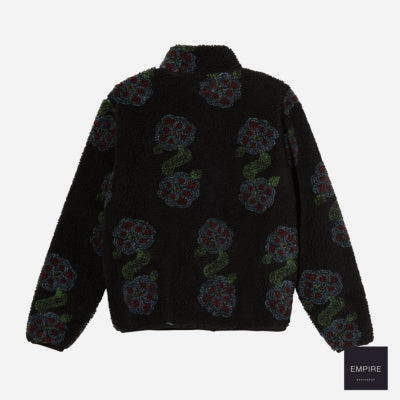 Stusssy Flor Sherpa Mock Neck - Black