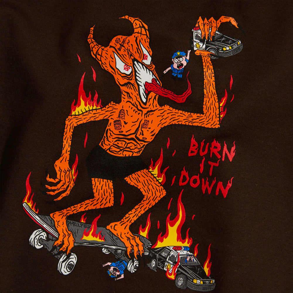 Thrasher - Burn it Down Hoody - Dark Chocolate