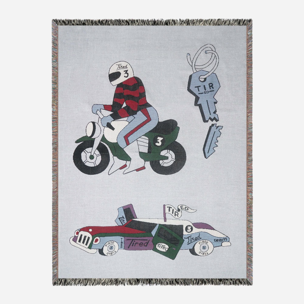 TIRED WOVEN COLLAGE THROW BLANKET ASSORTED