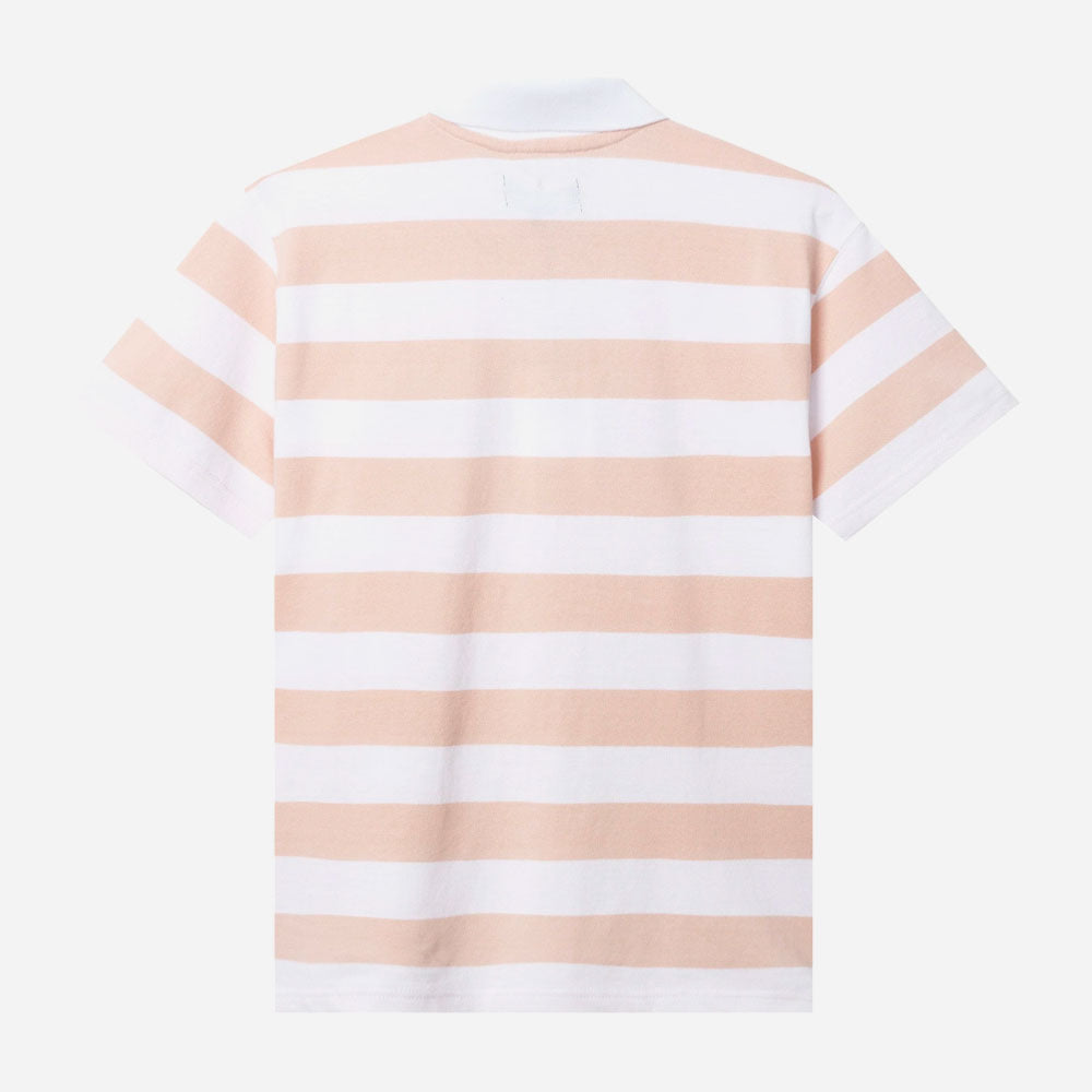Tired - The Gator Stiped Polo - White Pink