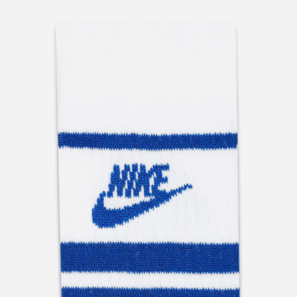 Nike - Everyday Essential Stripe 3 Pack Socks - White / Blue