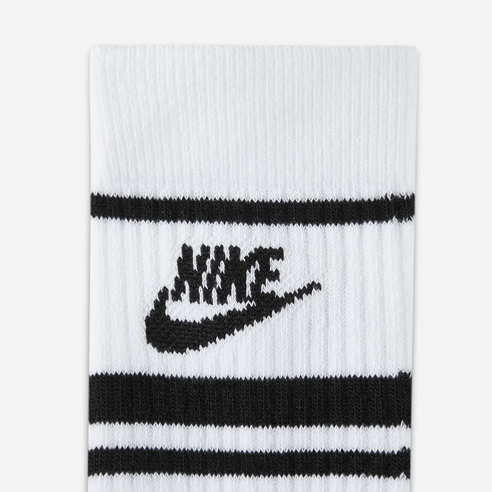 Nike - Everyday Essential Stripe 3 Pack Socks - White / Black