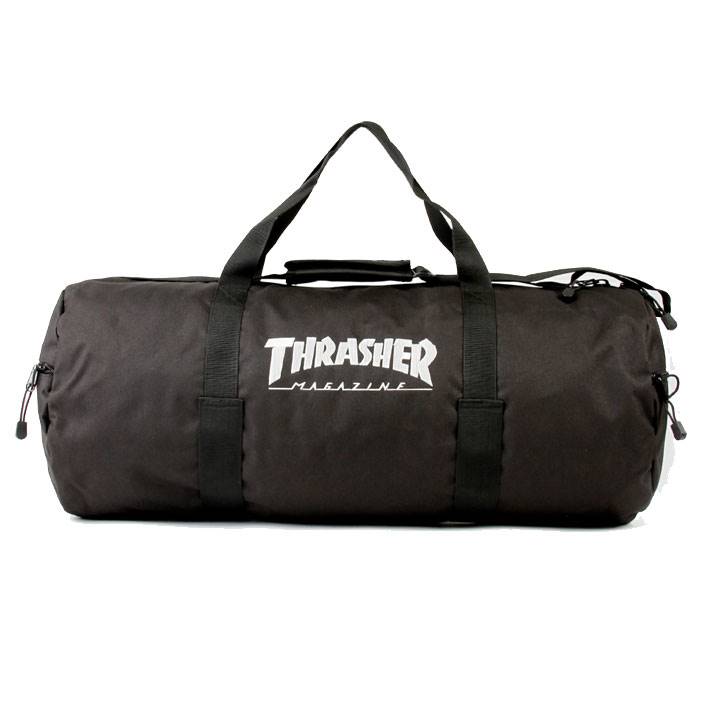 THRASHER LOGO DUFFLE BAG - Black