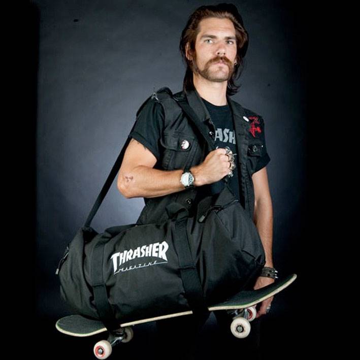 THRASHER LOGO DUFFLE BAG - Black