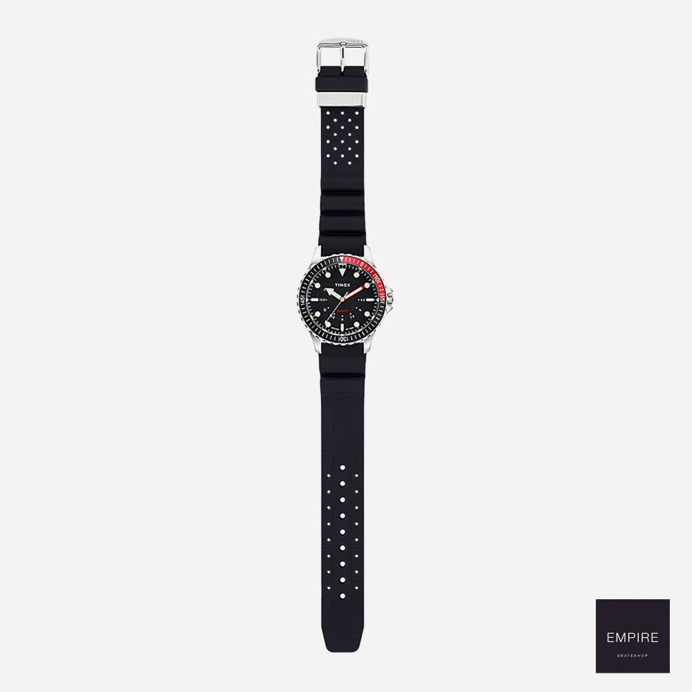 TIMEX NAVI DEPTH 38 SILICONE - Silvertone Black