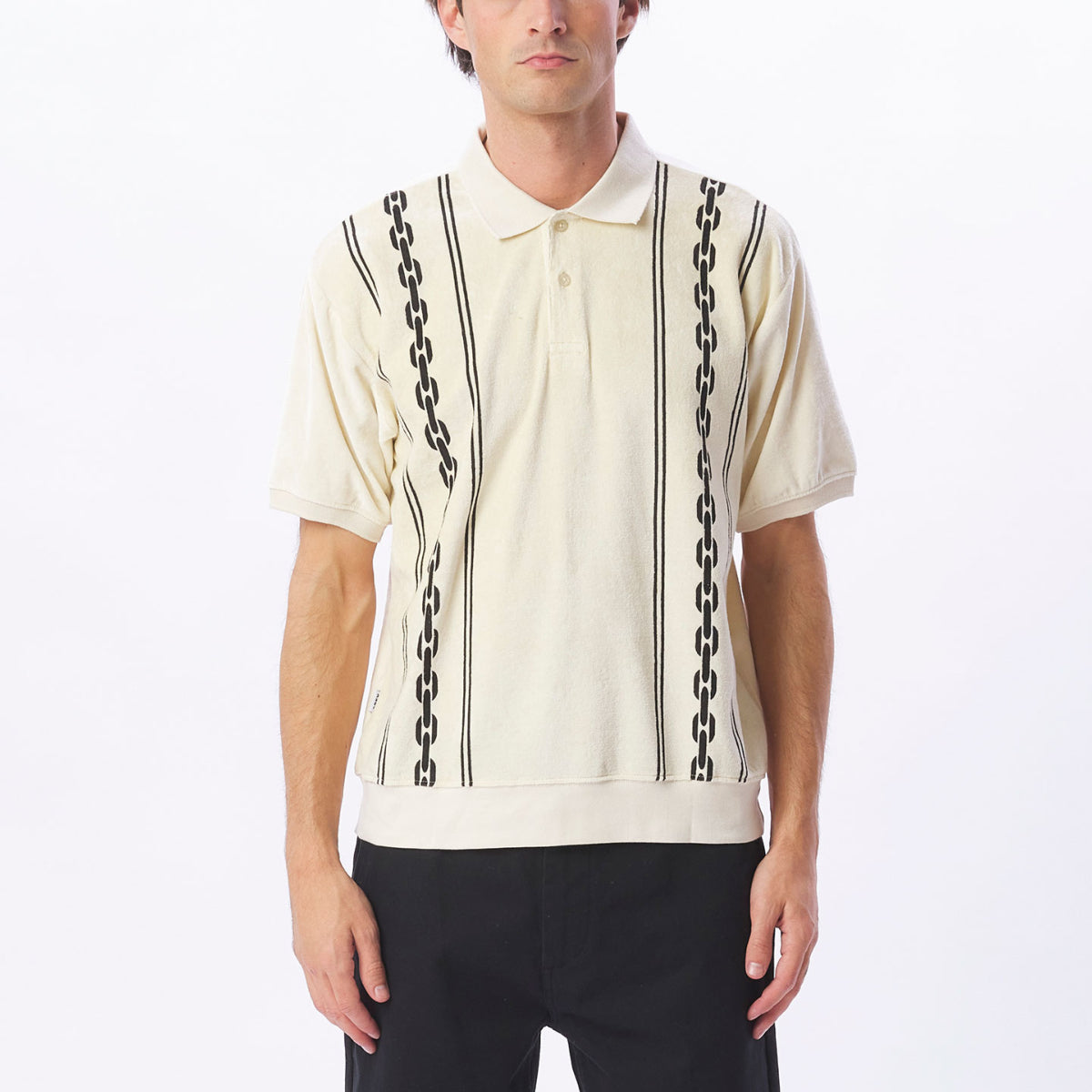OBEY - PENSA VELOUR POLO - Unbleached multi