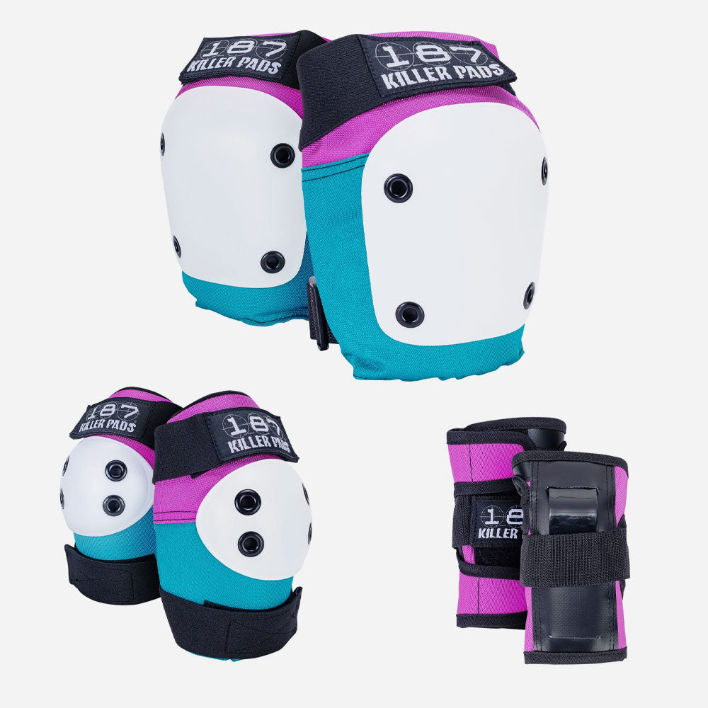 187 Killer Pads - Adult Six Pack Set - Pink - Teal