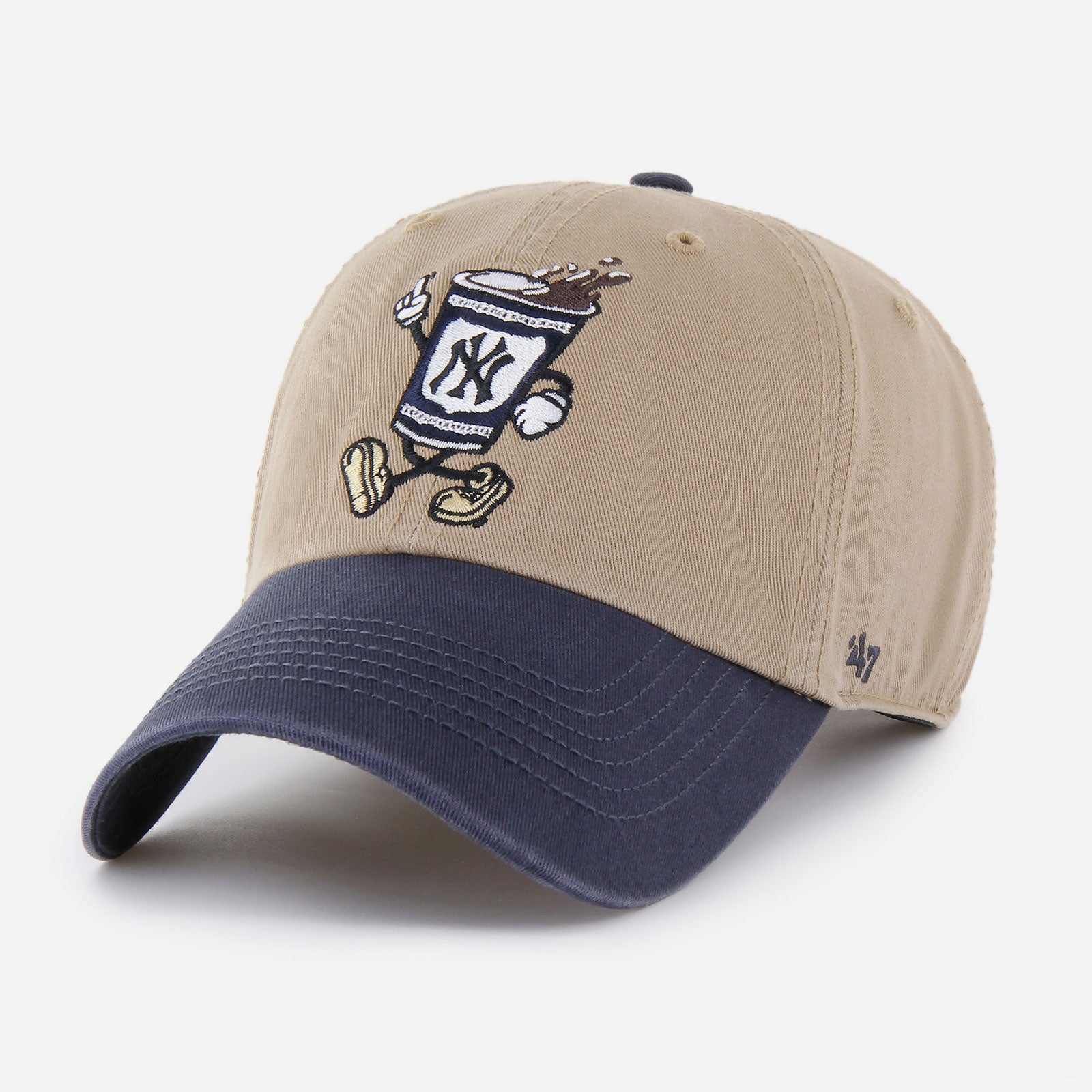47 - MLB New York Yankees K Cartoon Icon Clean Up - Khaki