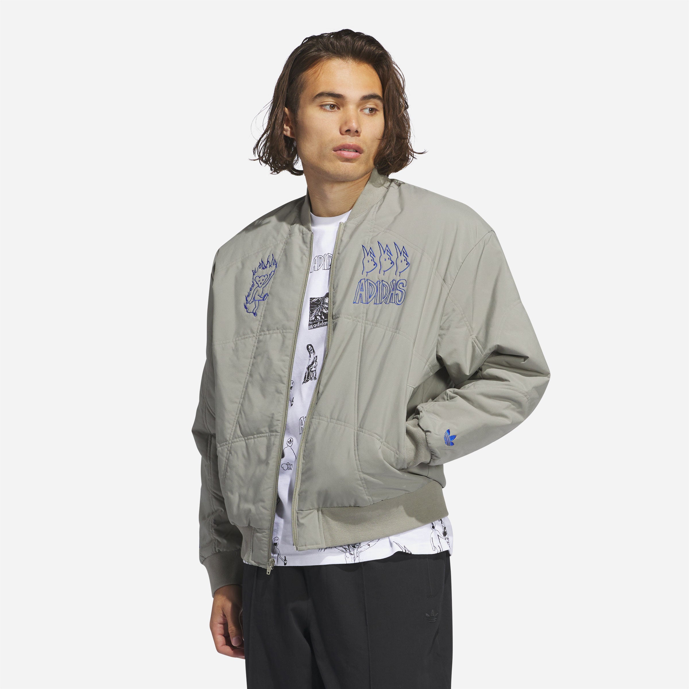Adidas Skateboarding Jason Dill- Dill Quilt Jacket - Silpeb Royal Blue