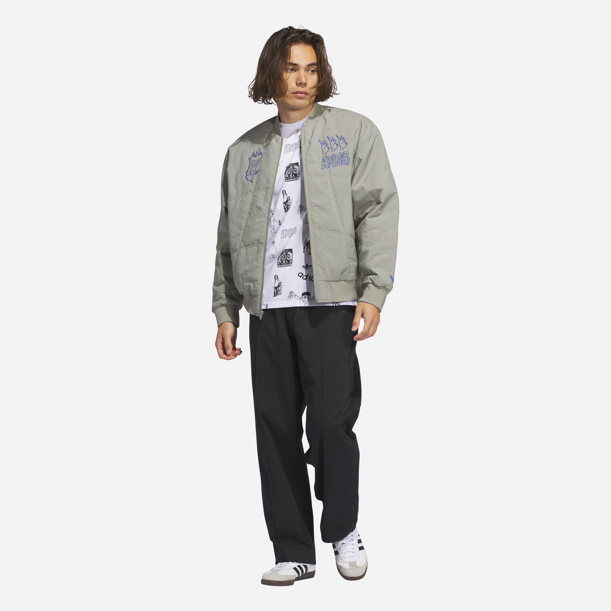 Adidas Skateboarding Jason Dill- Dill Quilt Jacket - Silpeb Royal Blue