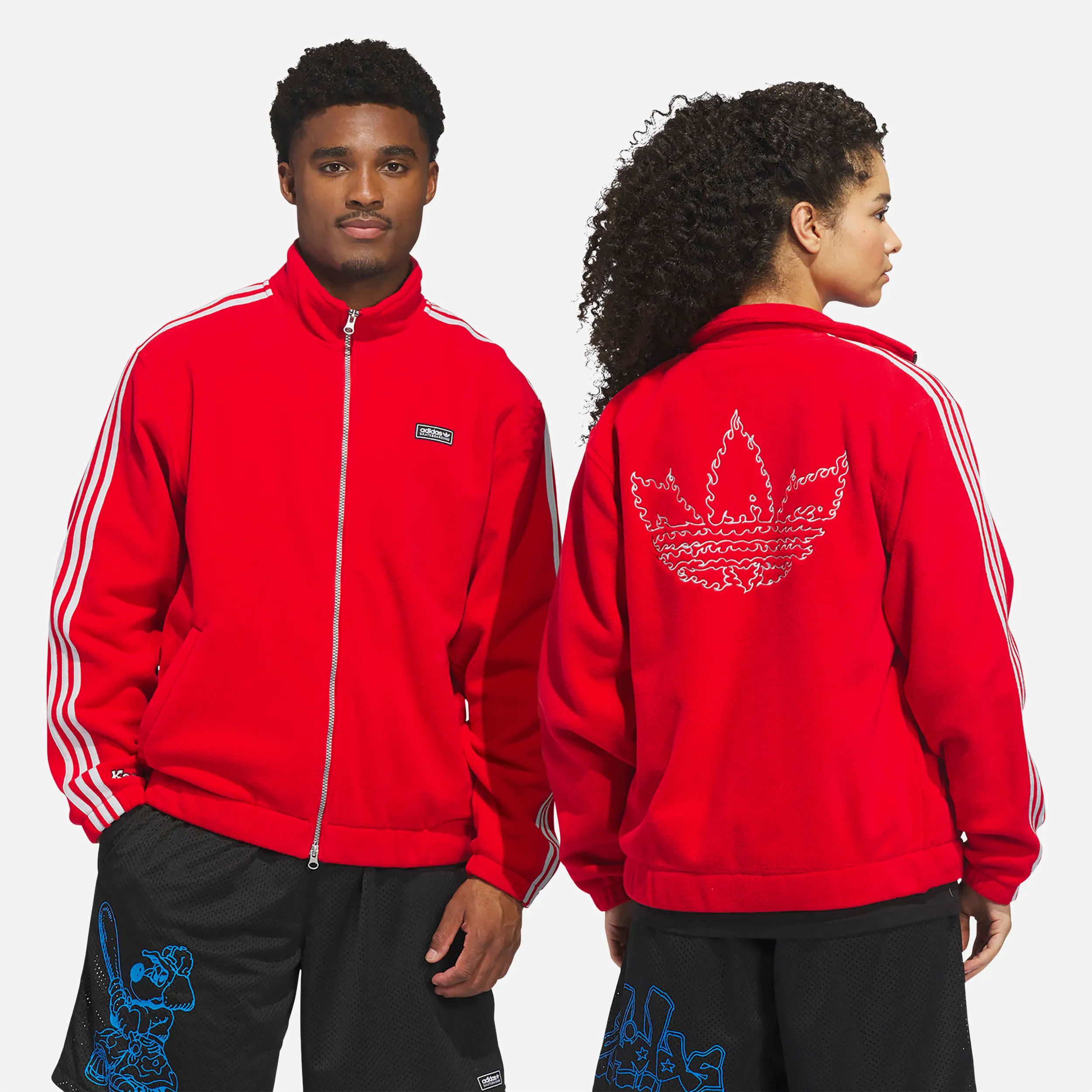 Veste de Survêtement Adidas Skateboarding x Kogancult Rouge et Grise