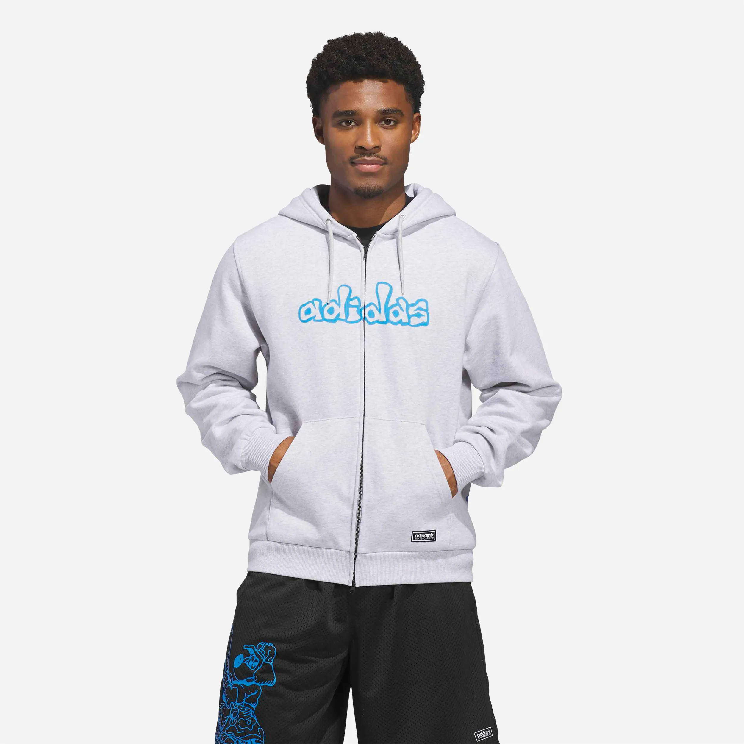 Sweat à Capuche Zippé Adidas Skateboarding x Kogancult Gris