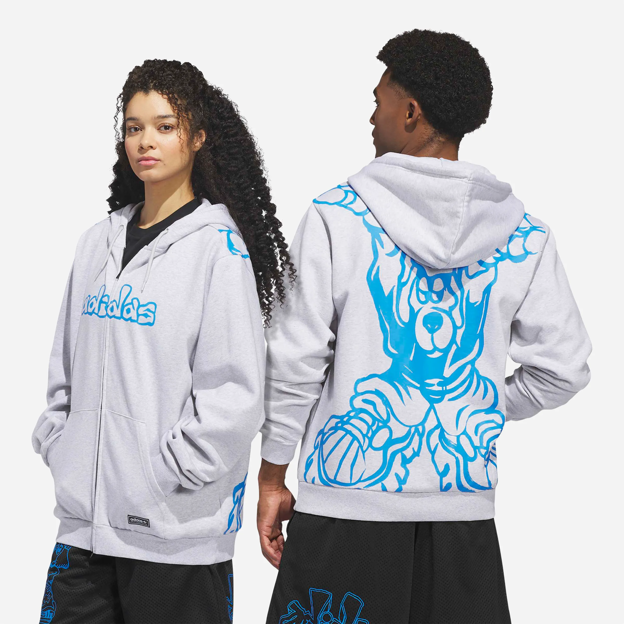 Sweat à Capuche Zippé Adidas Skateboarding x Kogancult Gris