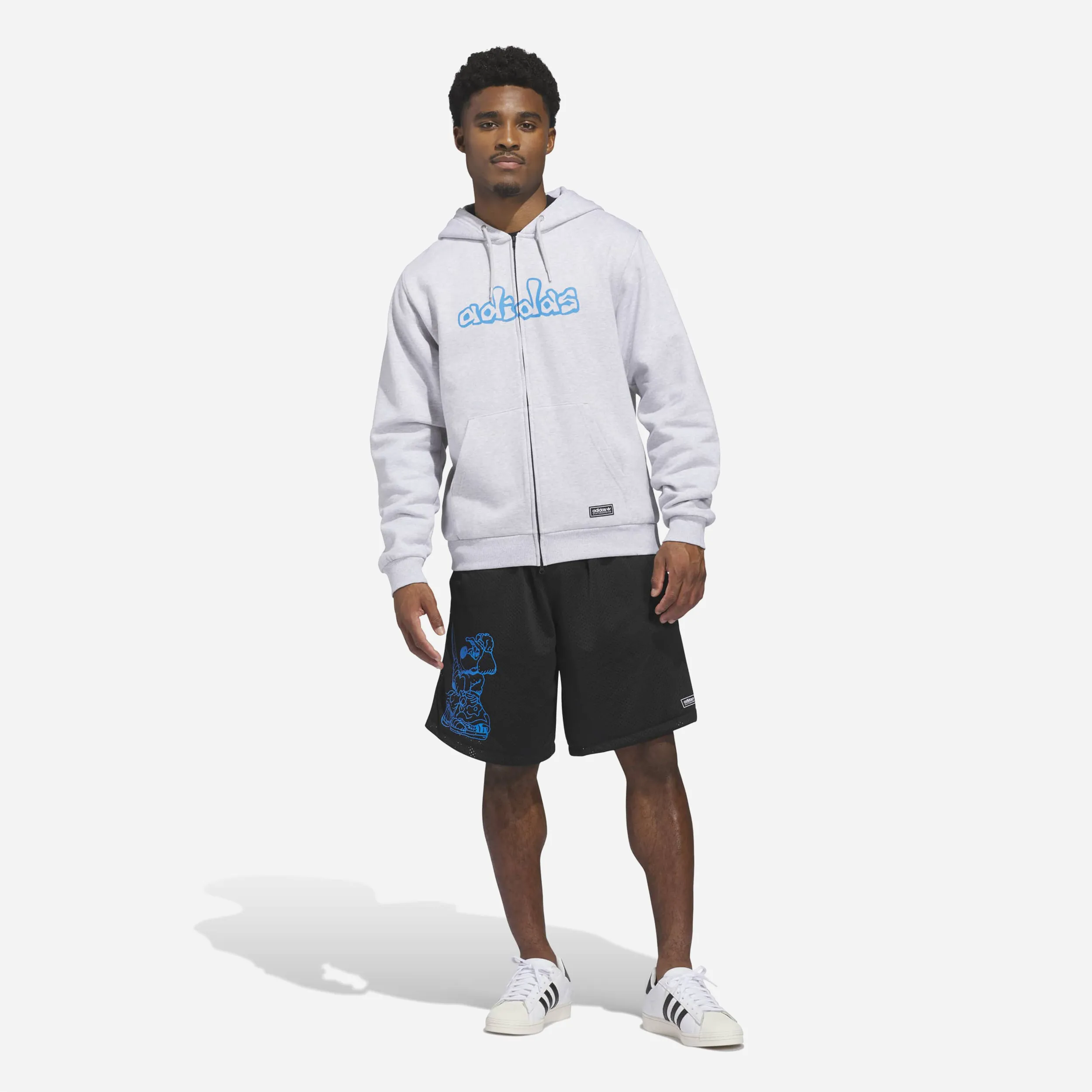 Sweat à Capuche Zippé Adidas Skateboarding x Kogancult Gris