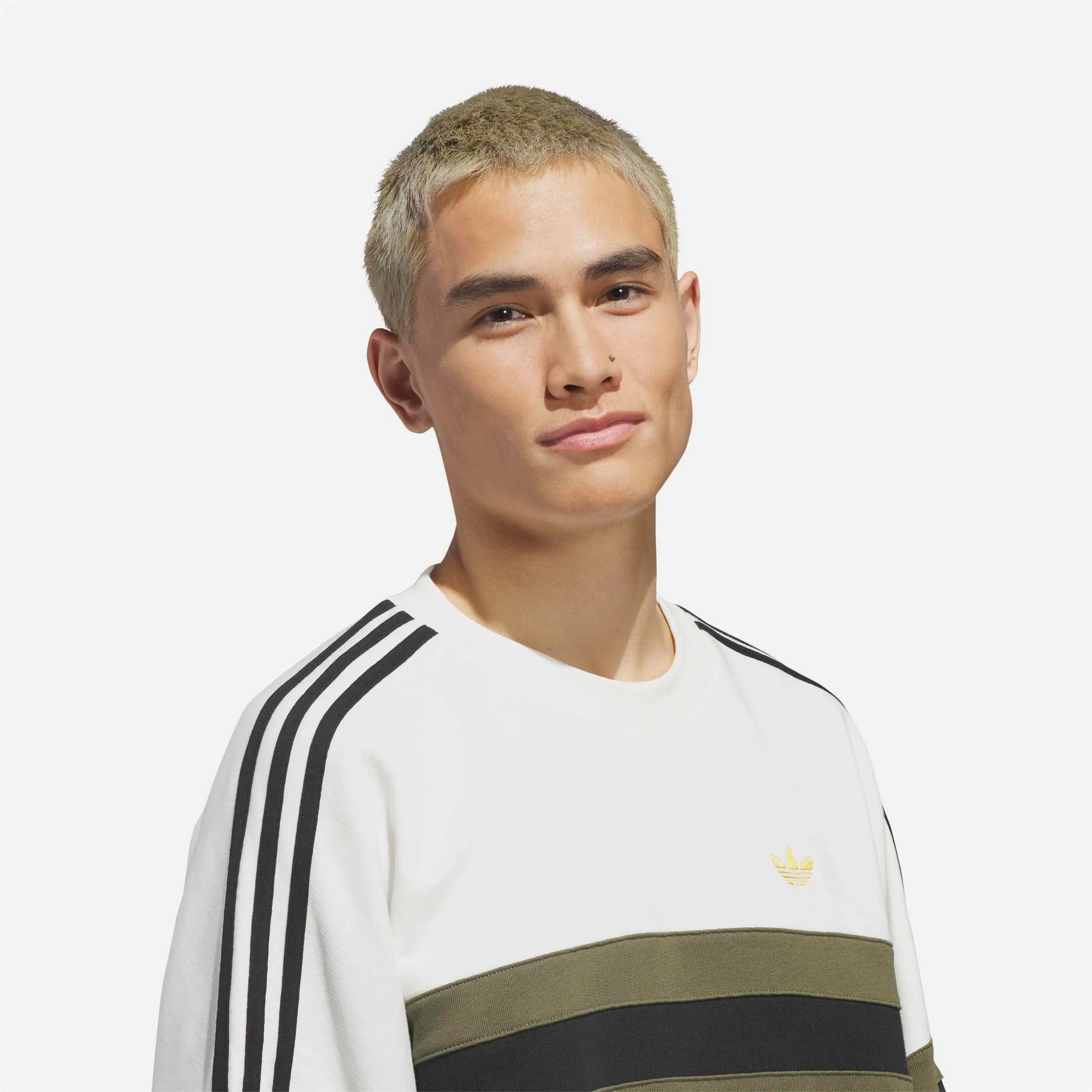 Sweat-shirt Adidas Skateboarding OG Crew - White / Olive Strata