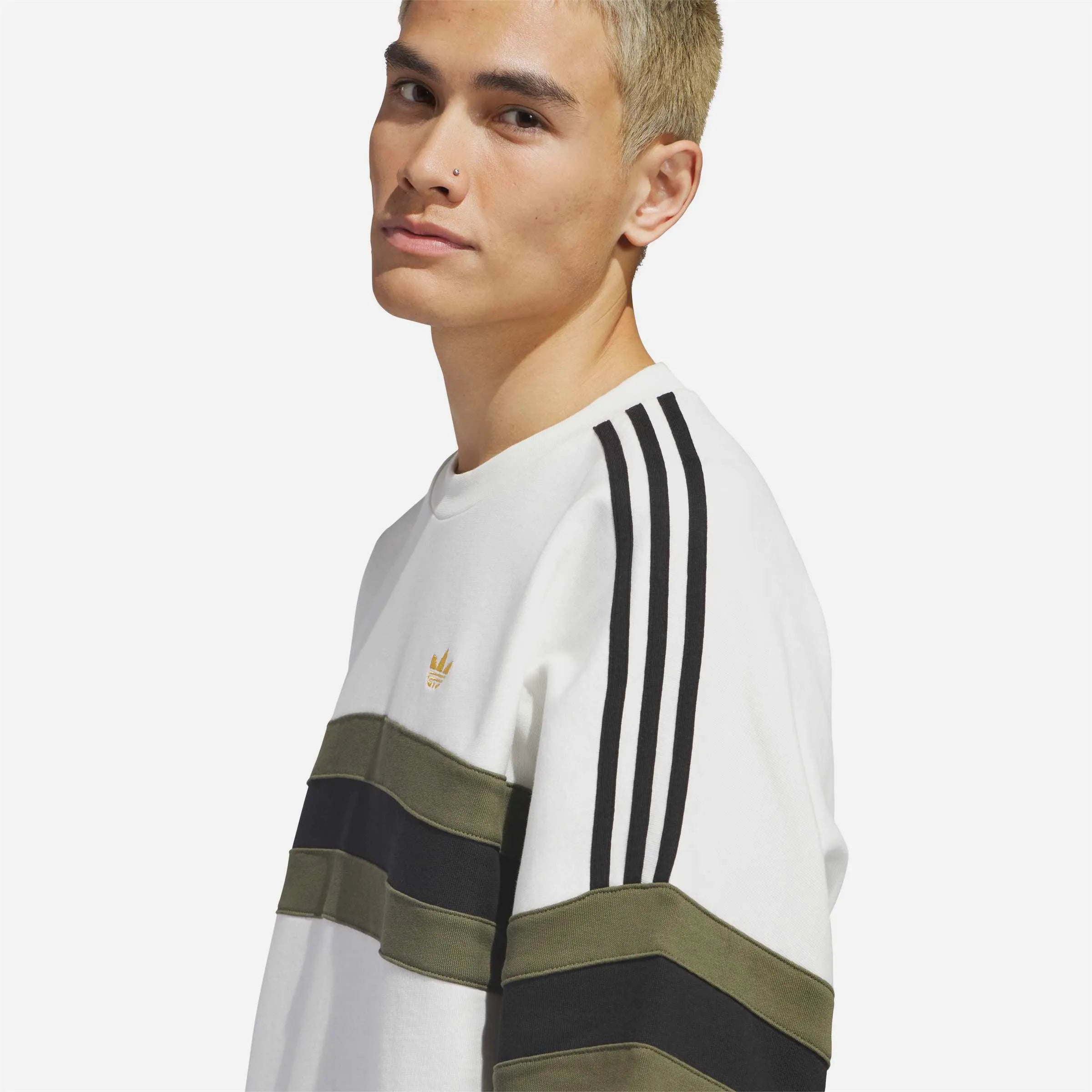 Sweat-shirt Adidas Skateboarding OG Crew - White / Olive Strata