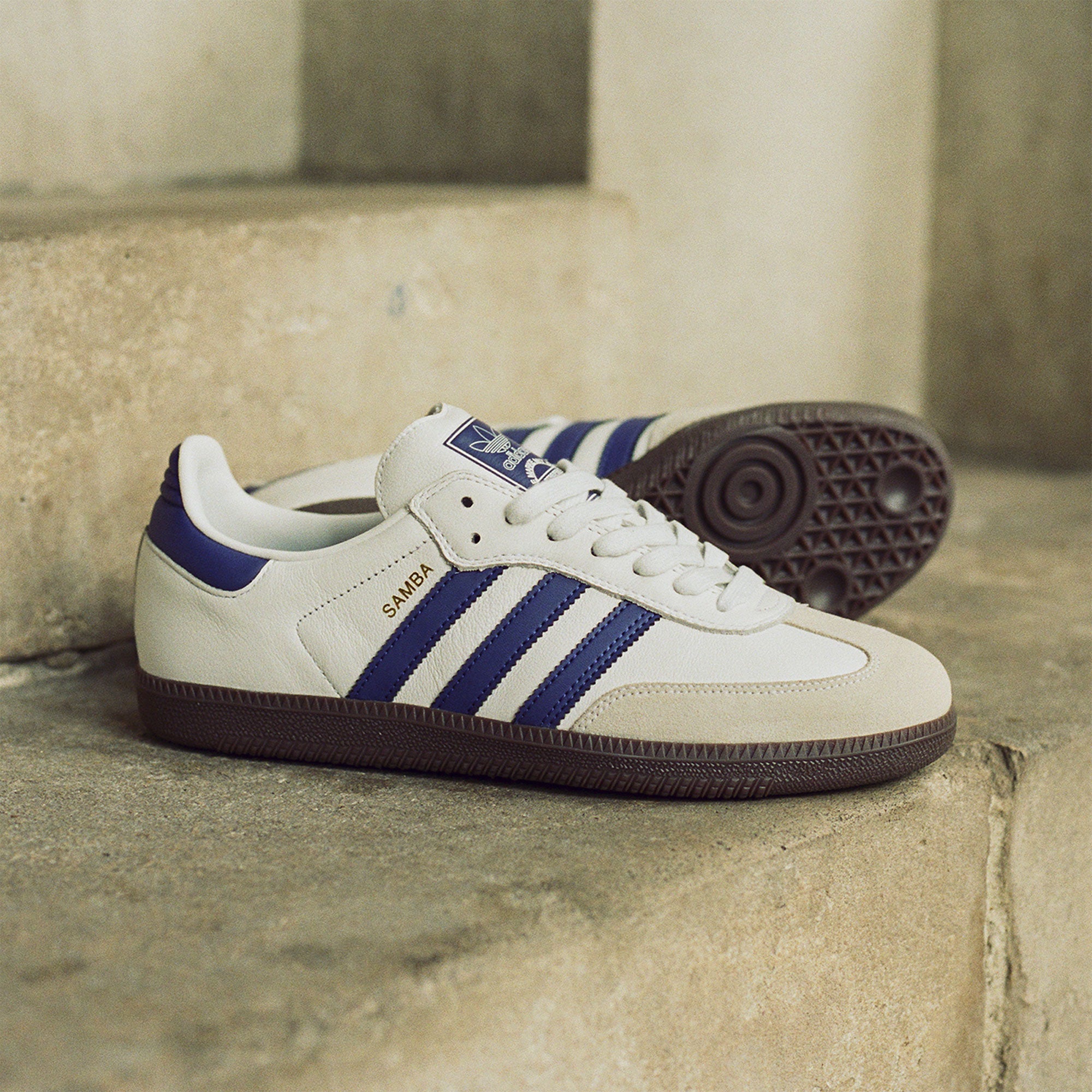 Adidas Skateboarding - Samba ADV - Cloud White / Collegiate Purple / Gold Metallic