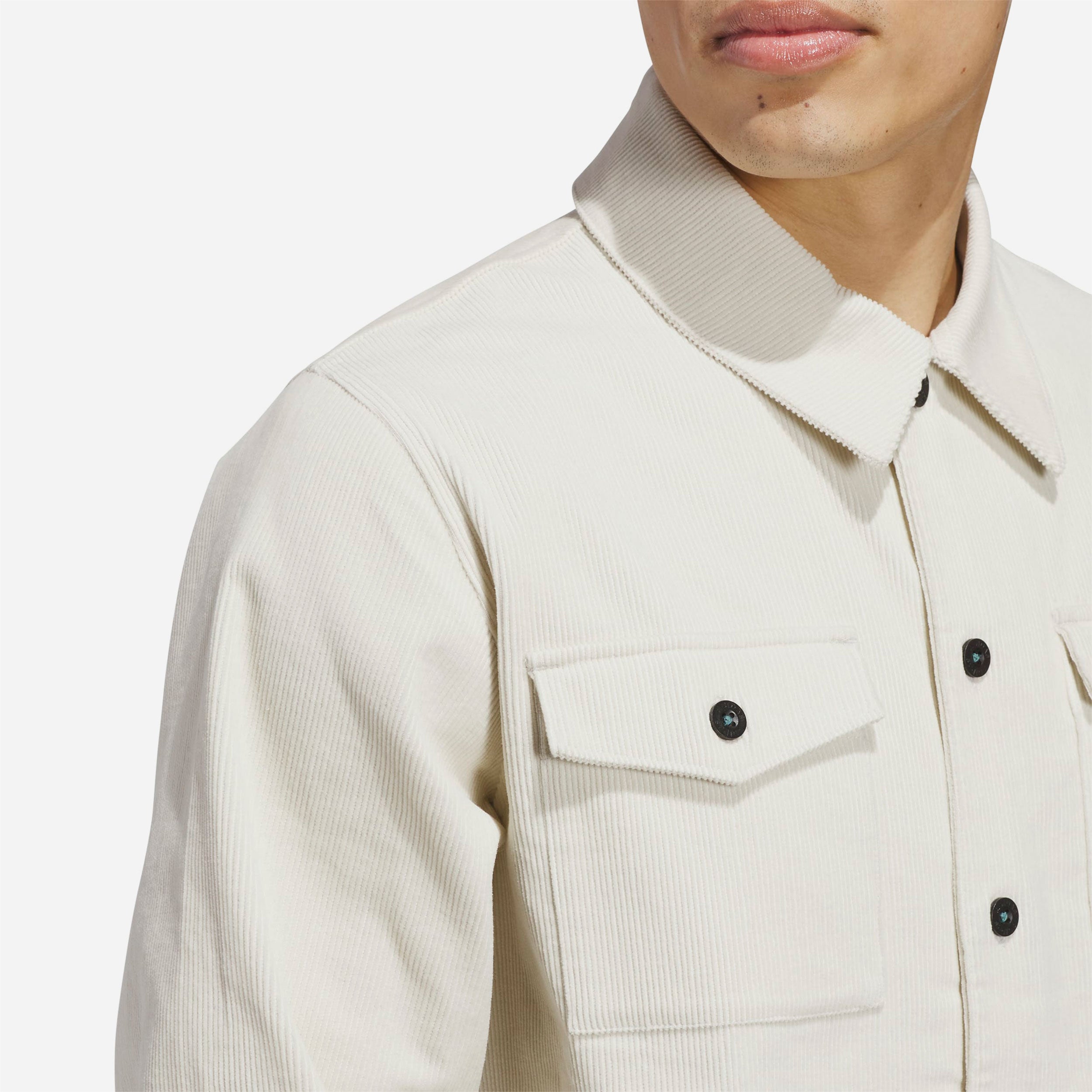 Adidas Skateboarding - Shmoofoil Corduroy Button Up Shirt - Alumina / Shadow Red