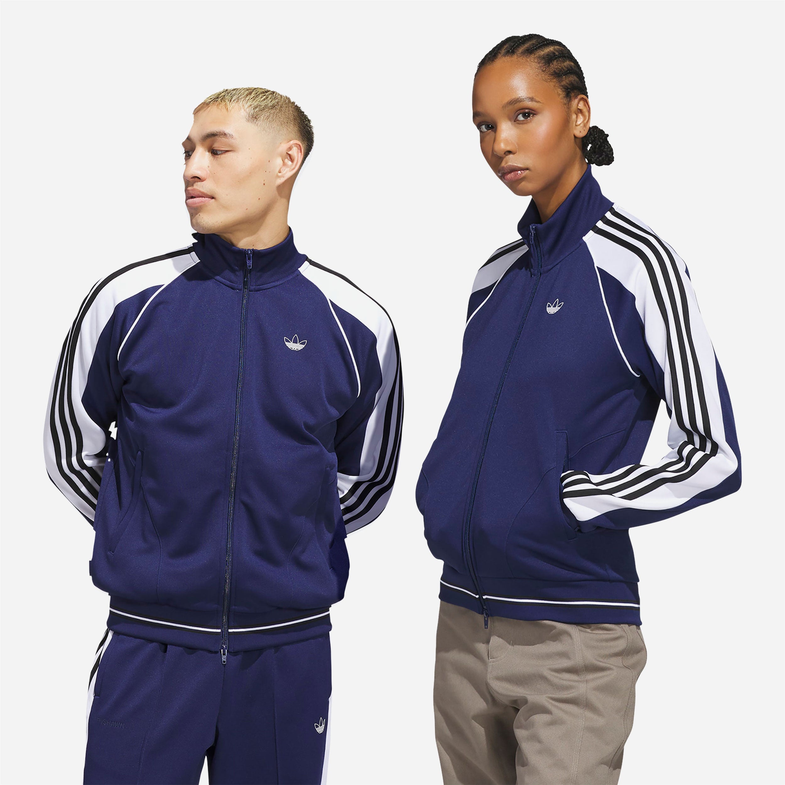 Adidas Skateboarding - Tyshawn Track Jacket - Dark Blue / White / Black