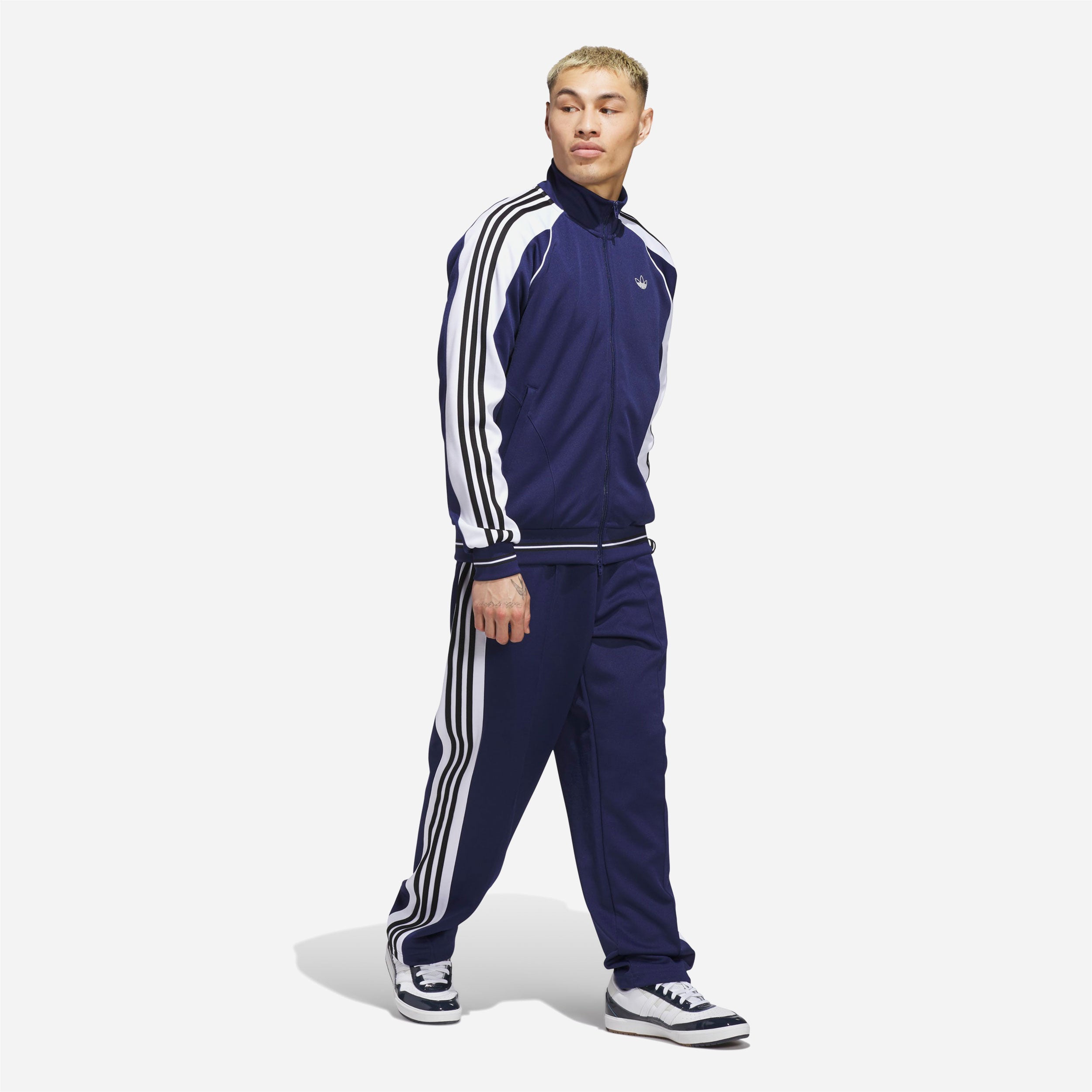 Adidas Skateboarding - Tyshawn Track Jacket - Dark Blue / White / Black