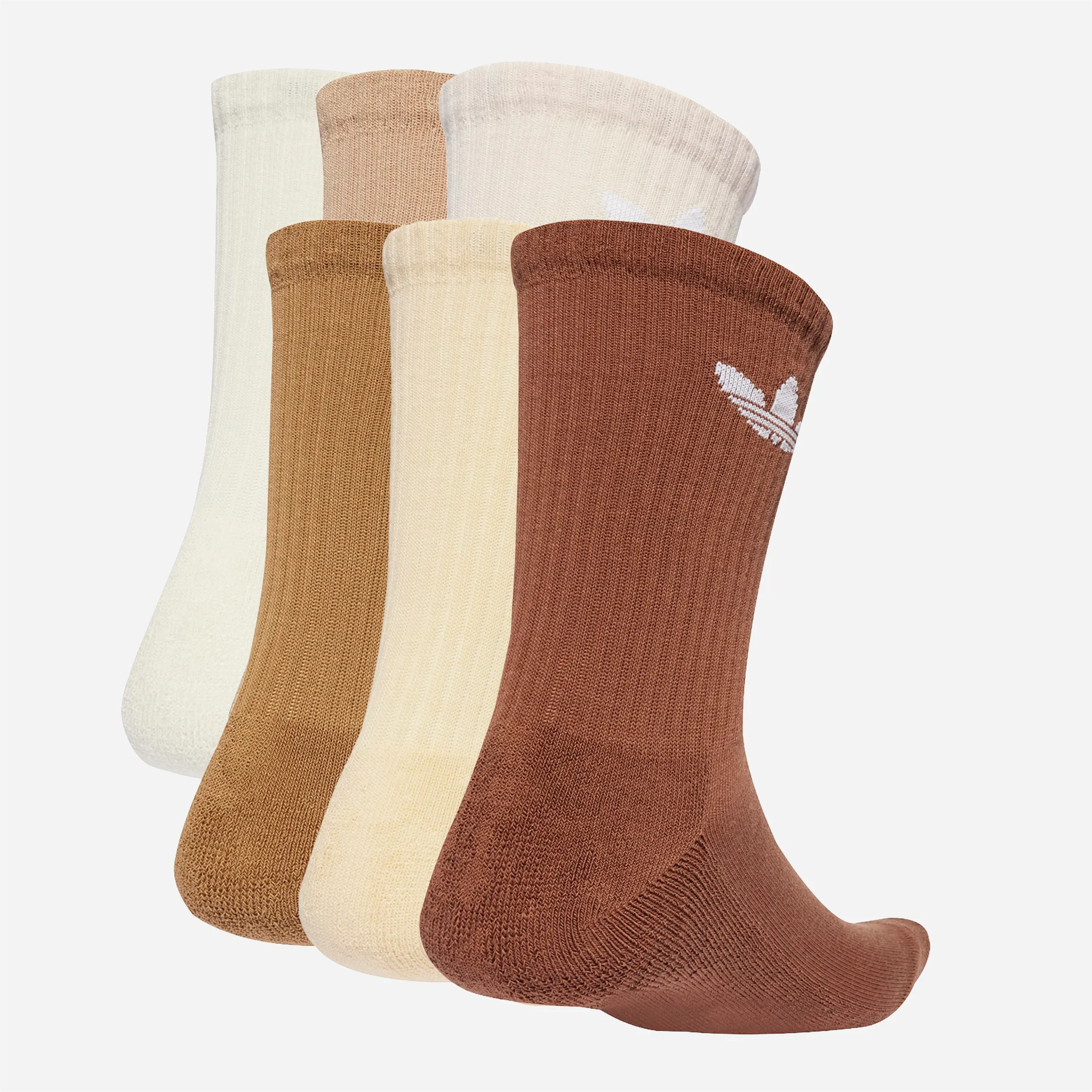 Vue arrière des 6 paires de chaussettes montrant les différentes nuances de beige.