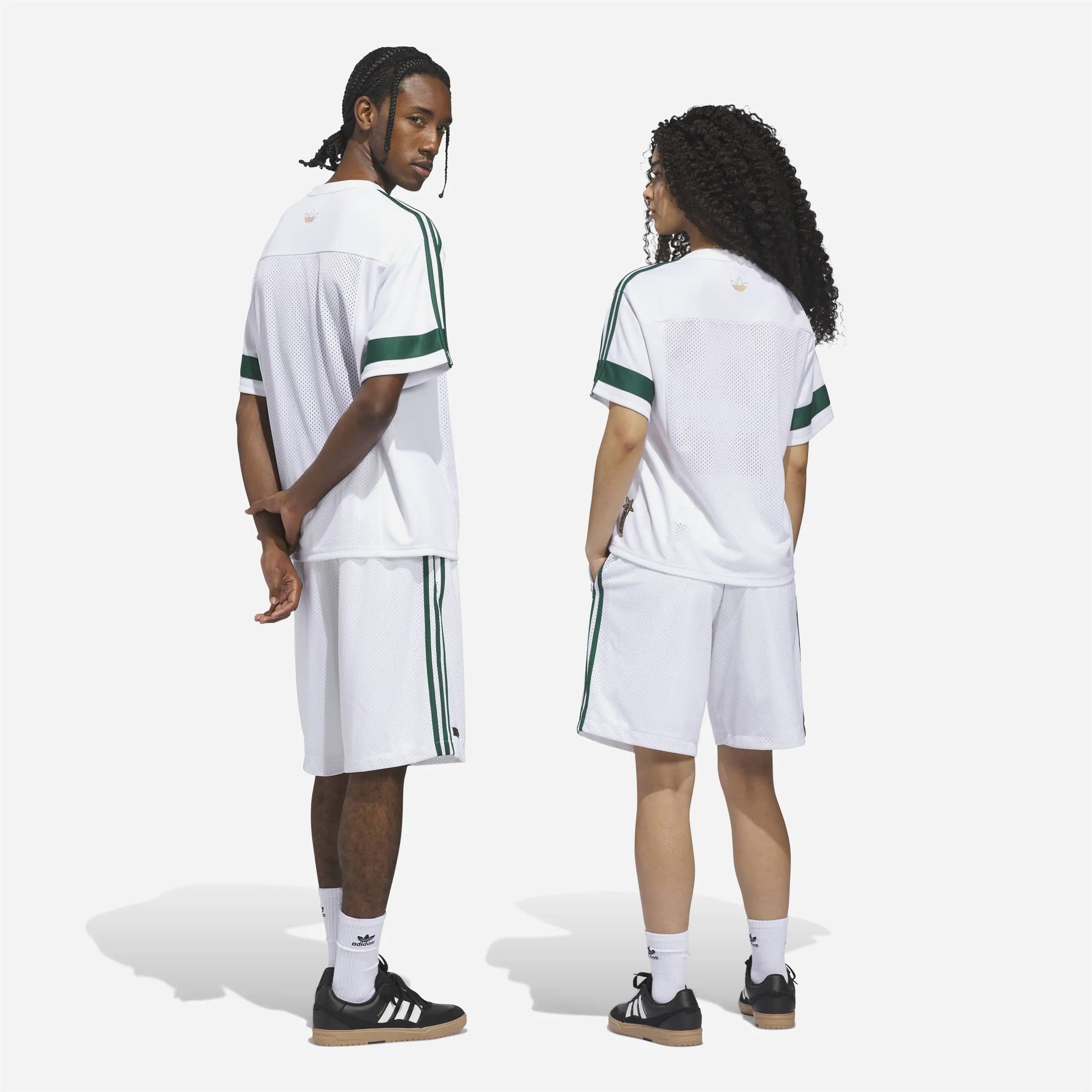 Adidas Skateboarding - Tyshawn B Short - White / Matte Gold / Collegiate Green