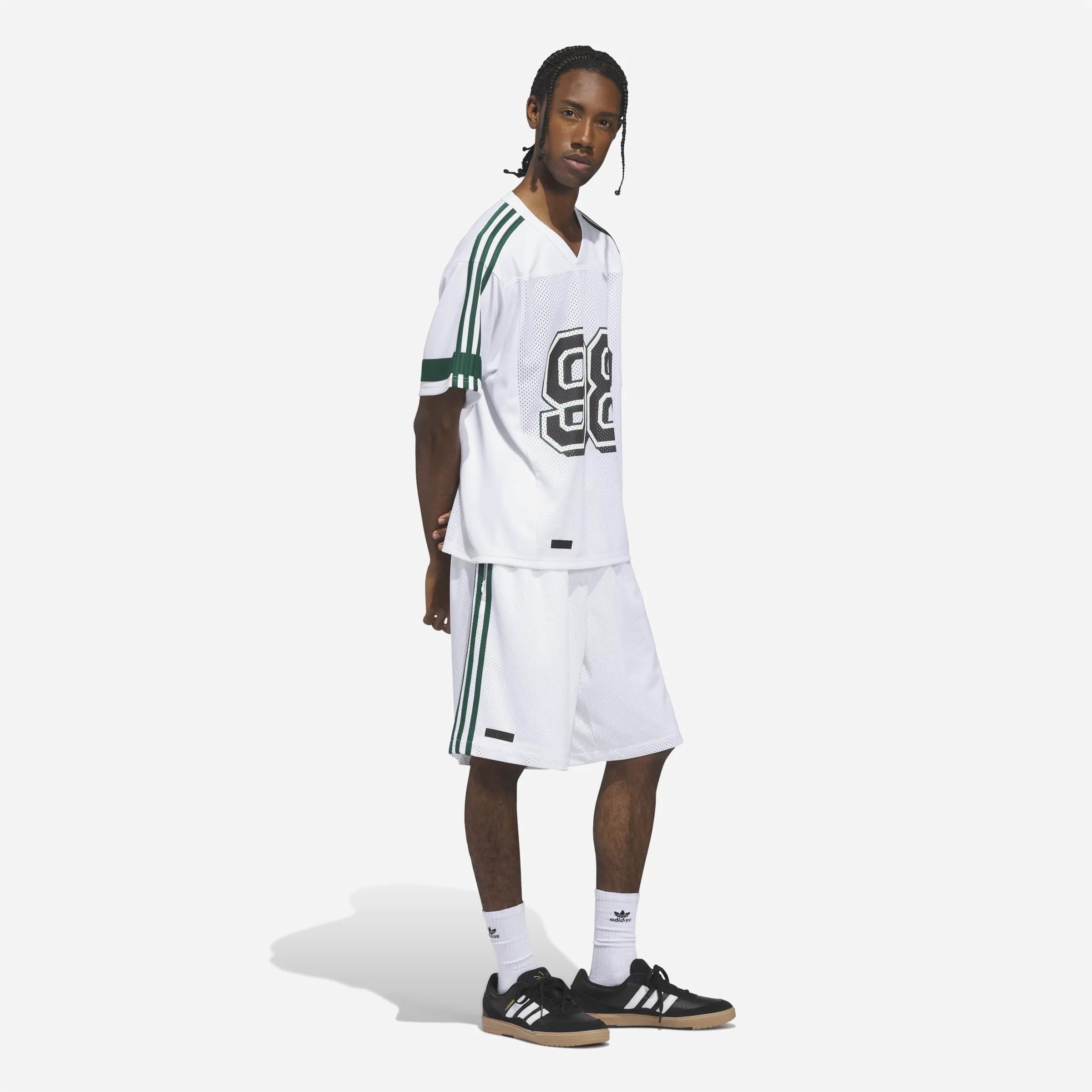 Adidas Skateboarding - Tyshawn B Short - White / Matte Gold / Collegiate Green